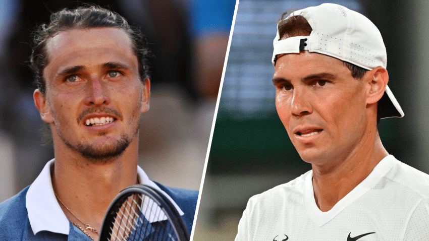 Zverev, left, Nadal, right